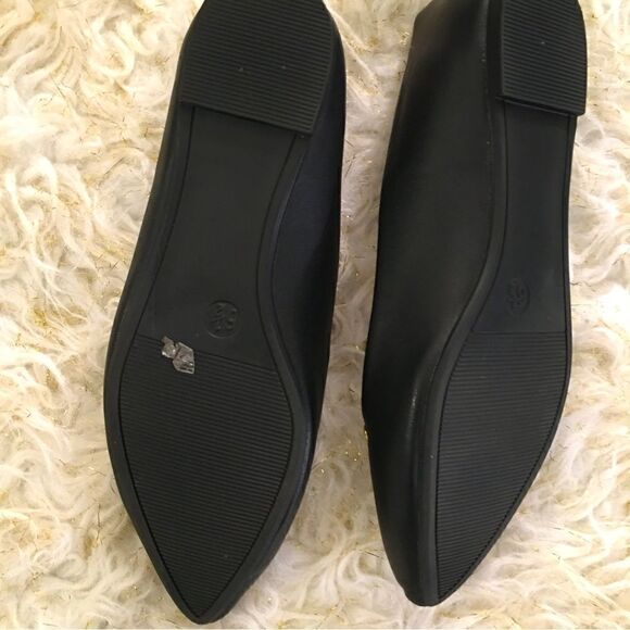 Matt Black Gold studded cushioned Flats - Picture 3 of 4